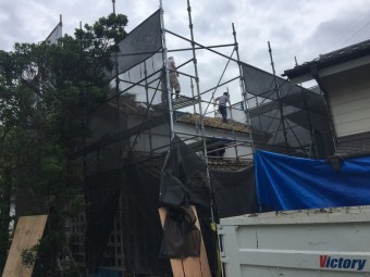 埼玉県川越市の蔵金属屋根葺き替え土葺き屋根撤去