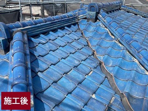 川越市　屋根葺き直し・温水器撤去施工後写真