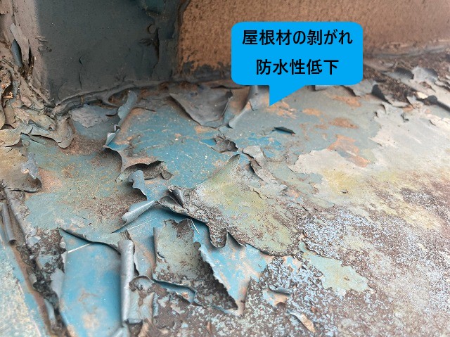 塗膜剥がれた屋根材