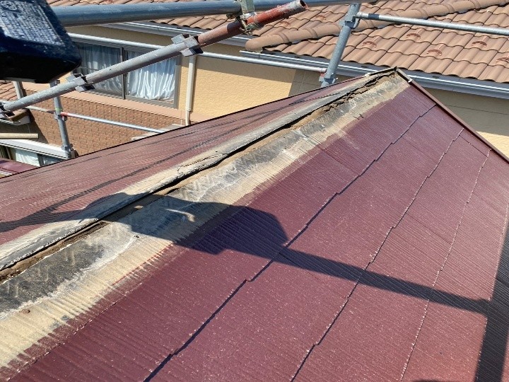 棟板金と雪止めの撤去