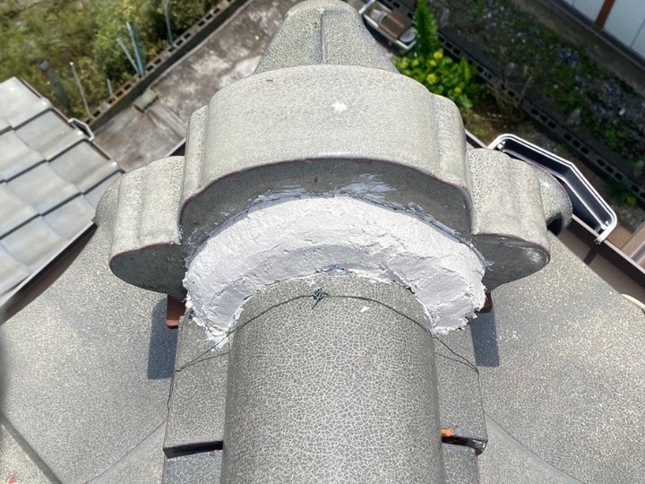 棟周辺の漆喰再施工