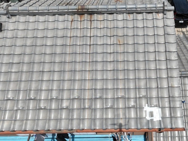 全景の瓦屋根調査