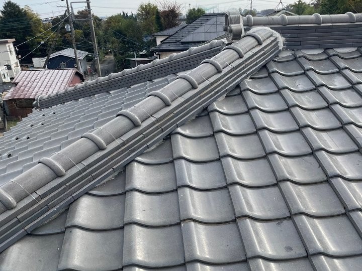 棟瓦復旧後の屋根