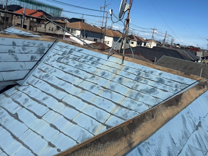 棟板金撤去後の屋根面