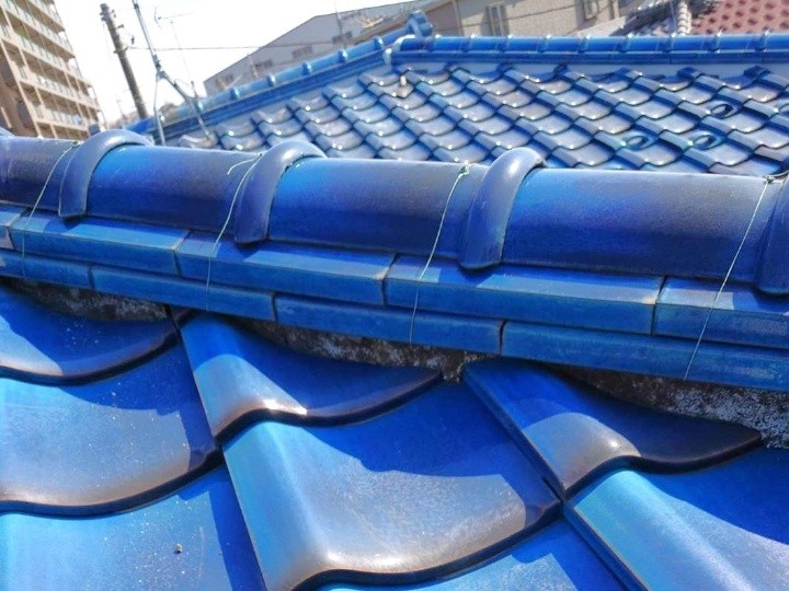 鬼瓦まわりの傷み