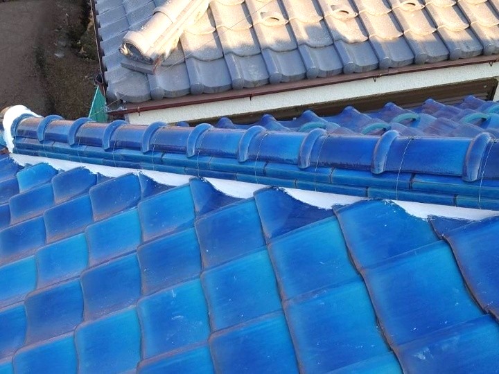 隅棟部の南蛮漆喰詰め直し