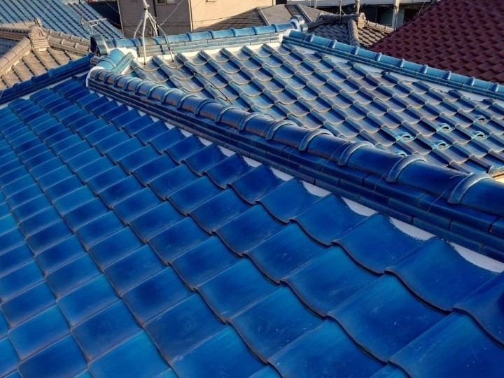 瓦屋根へ漆喰詰め直し工事してメンテナンスしたお住まい