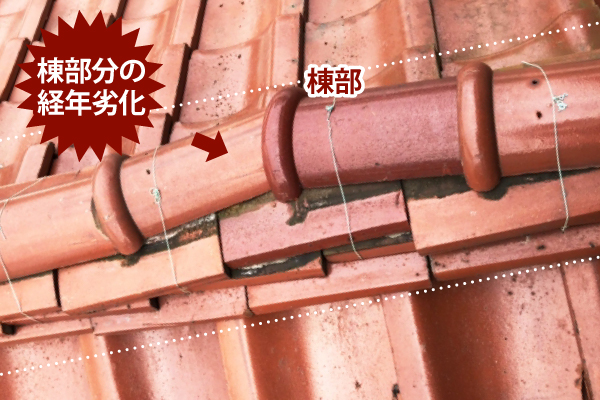 棟部分の経年劣化